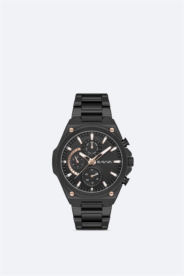 Siyah Hediye Kutulu Metal Kordonlu Kol Saati