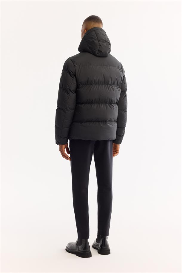 Black Hooded Padded Jacket