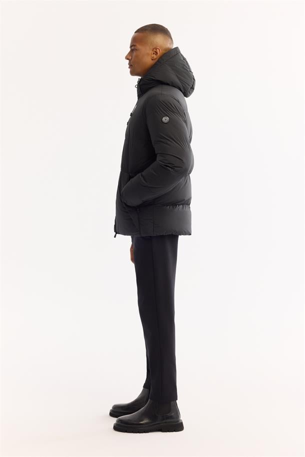 Black Hooded Padded Jacket