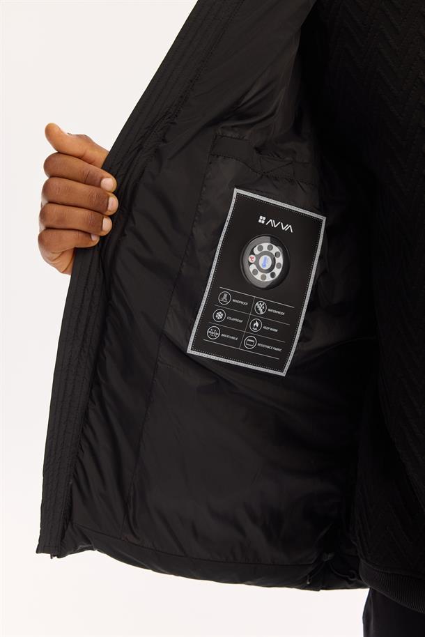 Black Hooded Padded Jacket