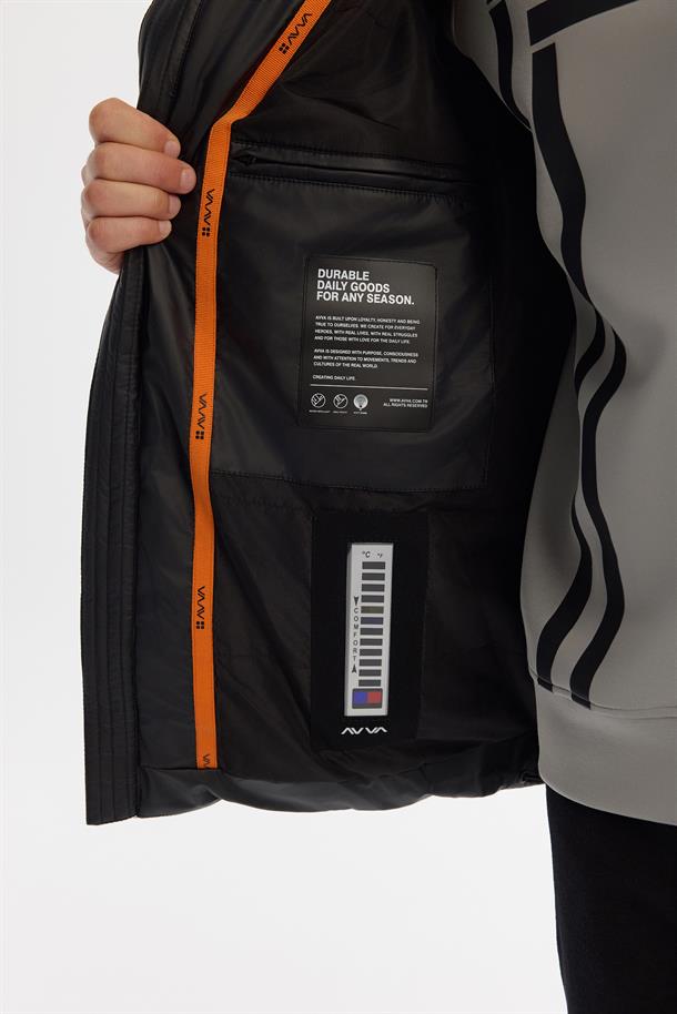 Black Hooded Padded Jacket