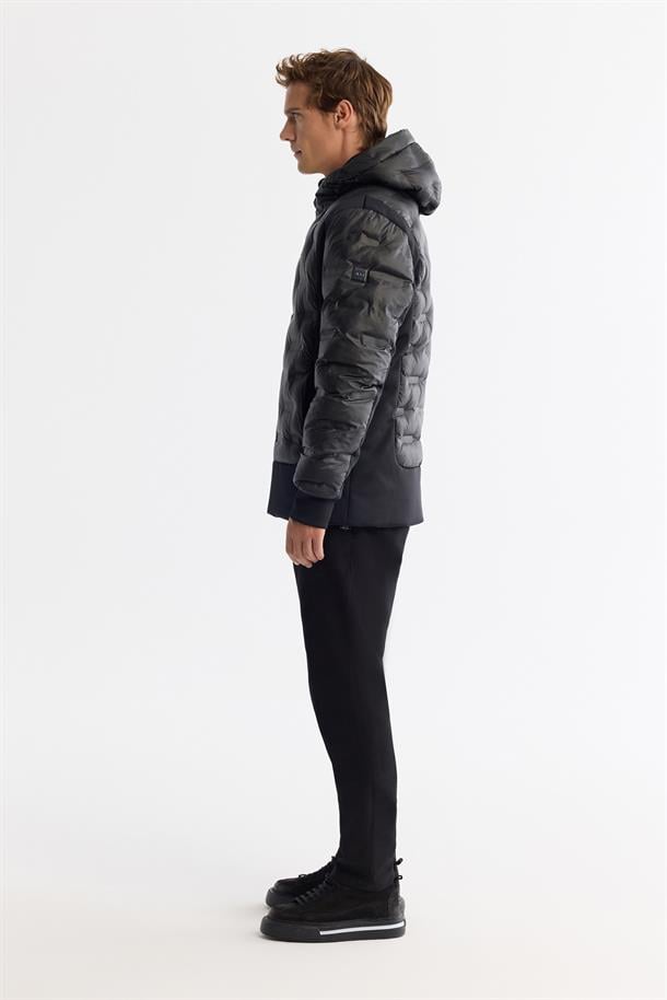 Black Hooded Padded Jacket