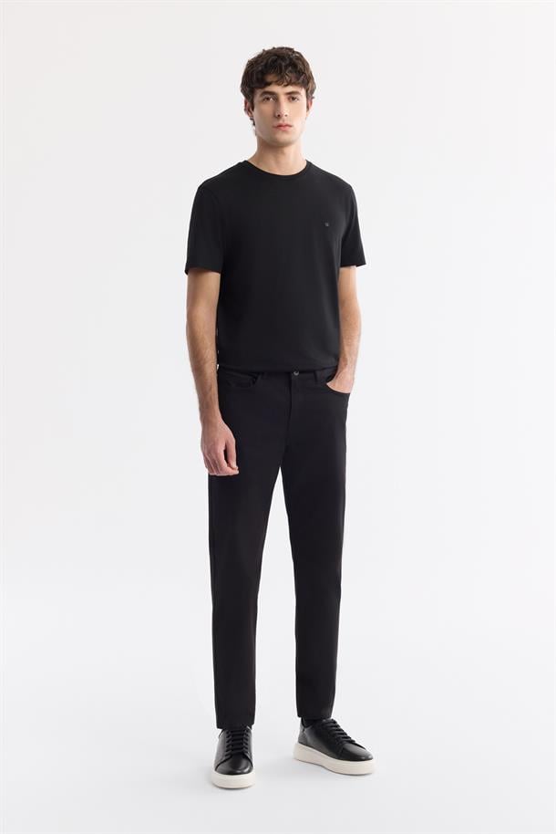 Siyah Soft Touch Pamuklu Pantolon