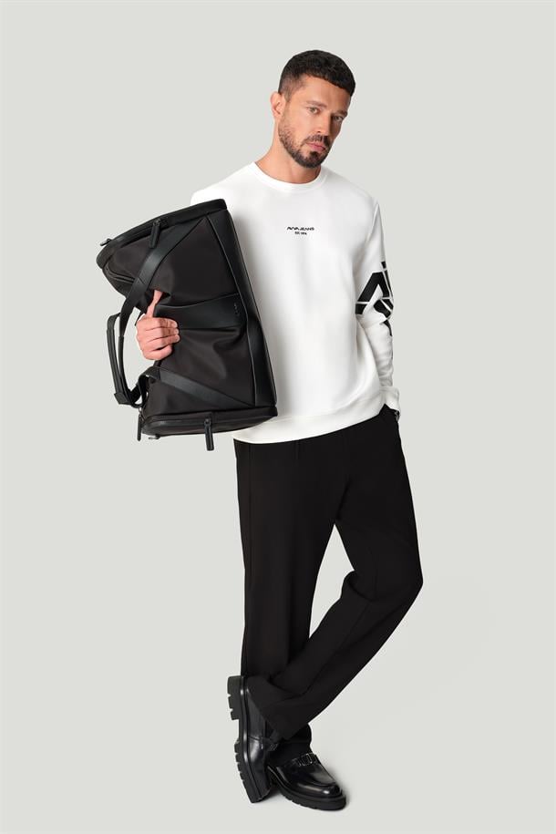 Siyah Klasik Bel Pliseli Elastan Pantolon