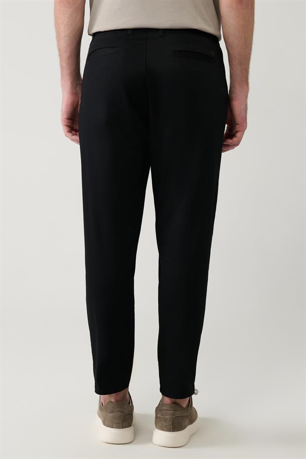 Siyah Pamuklu Klasik Bel Pantolon