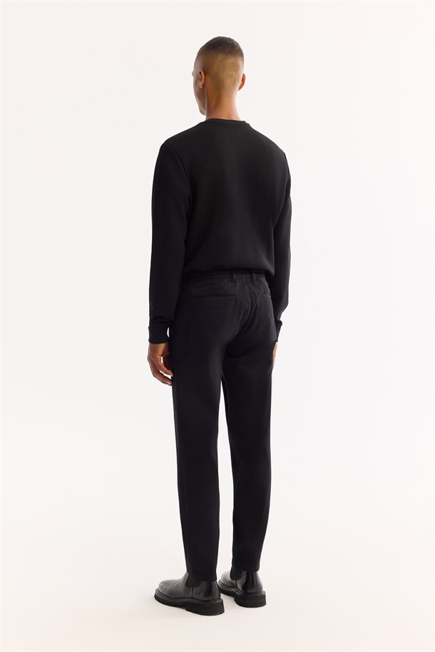 Black Classic Waist Soft Touch Chino Pants