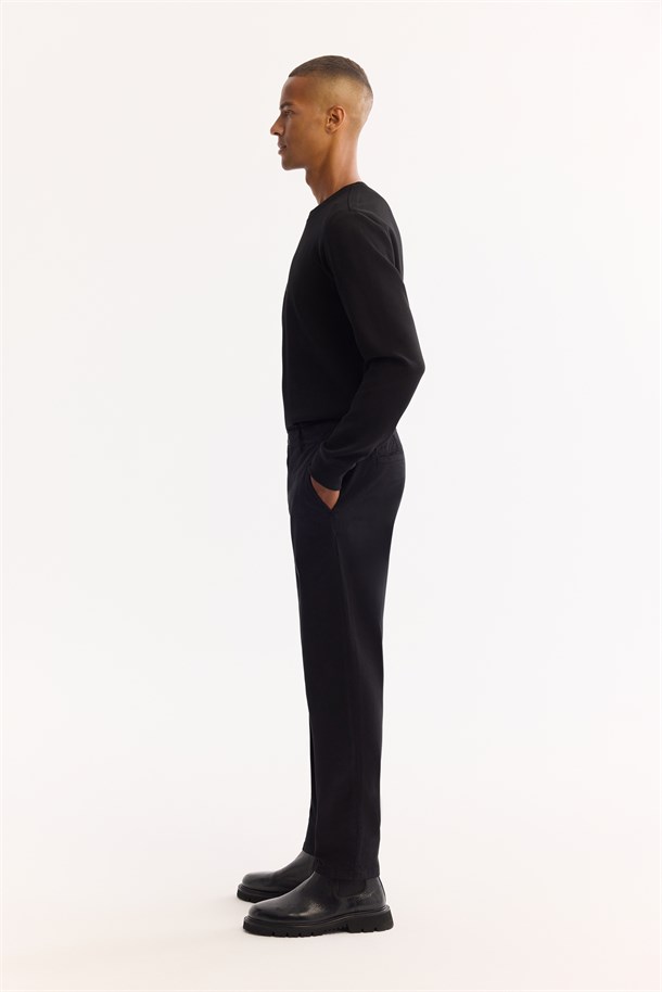 Black Classic Waist Soft Touch Chino Pants