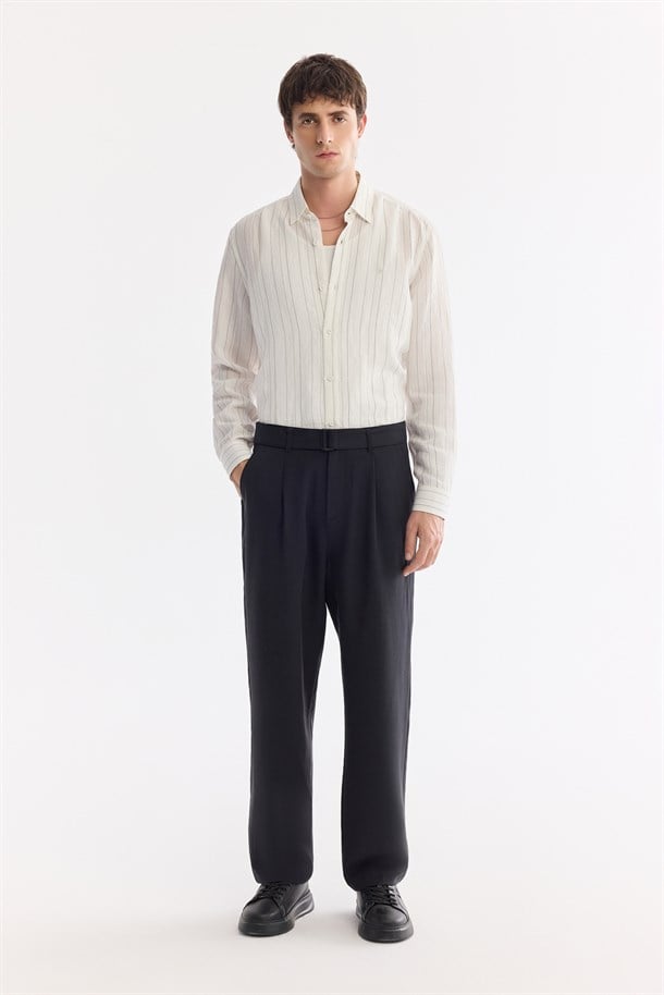 Siyah Klasik Bel Soft Touch Pantolon