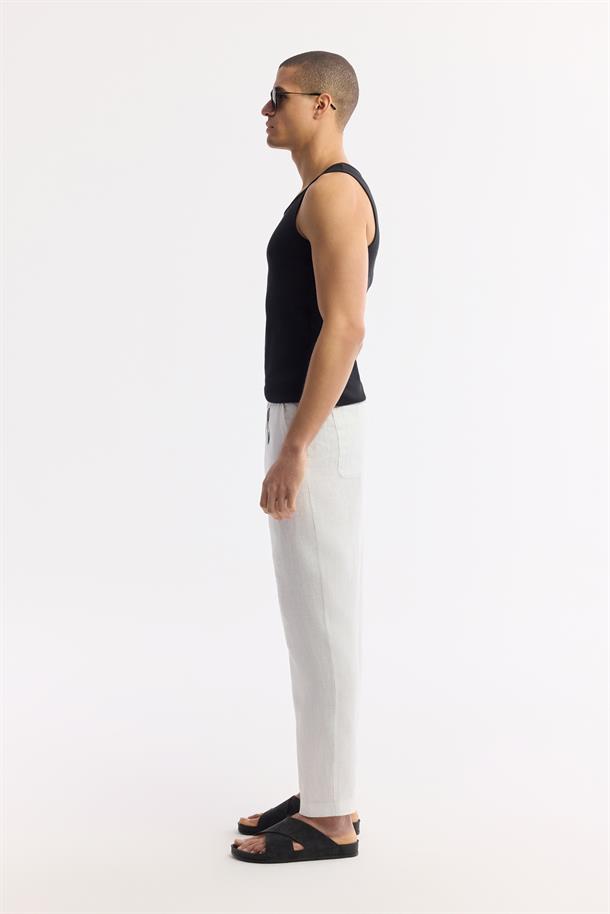 Siyah U Yaka Basic Pamuklu Fitilli Atlet