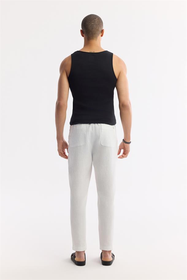 Siyah U Yaka Basic Pamuklu Fitilli Atlet