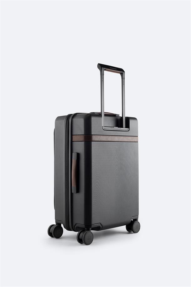 Siyah Polipropilen Kilitlenebilir Laptop Bölmeli Küçük Boy Bavul