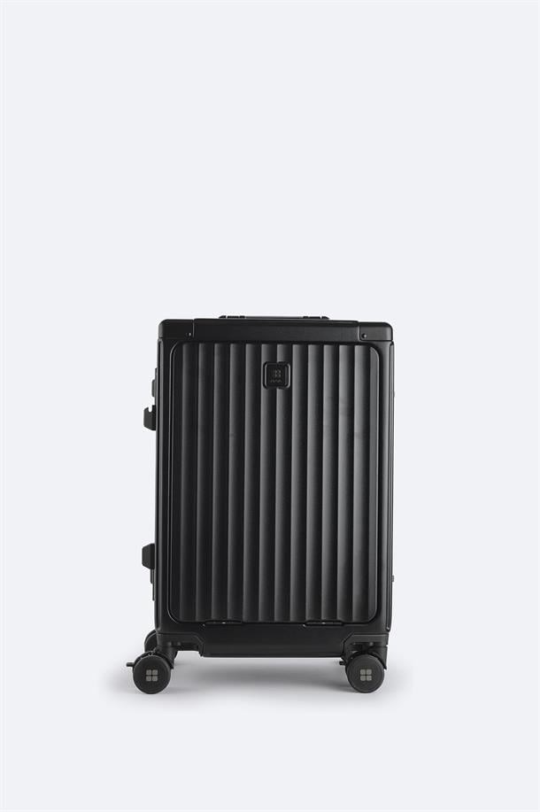 Siyah Polipropilen Laptop Bölmeli USB Sarj Özellikli Küçük Boy Bavul