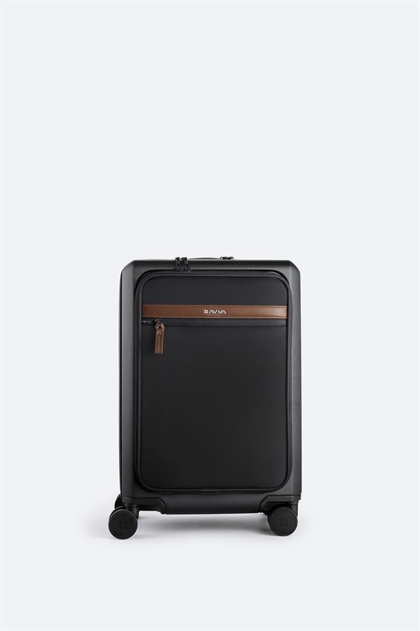 Siyah Polipropilen Kilitlenebilir Laptop Bölmeli Küçük Boy Bavul