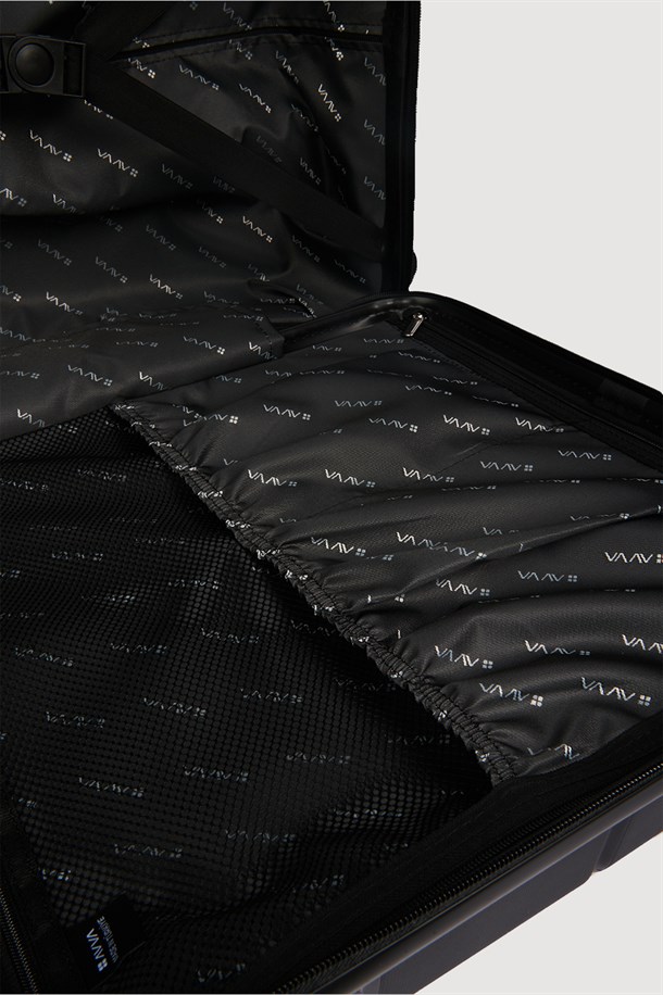 Siyah Kırılmaz Polipropilen Hafif Kabin Kilitlenebilir Küçük Boy Bavul