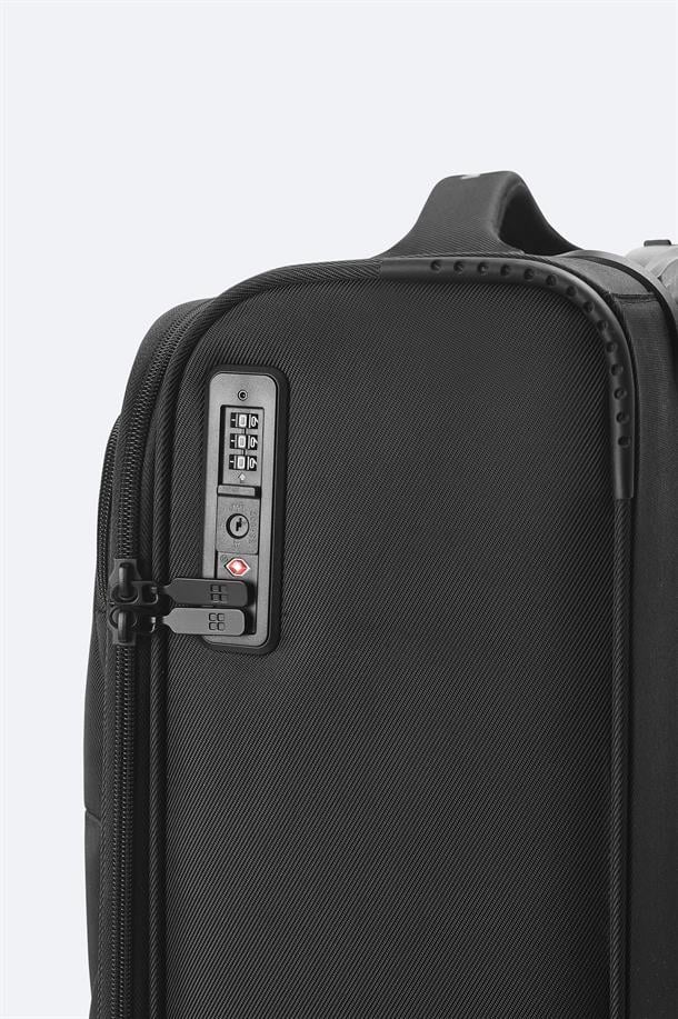 Siyah Laptop Bölmeli Kilitlenebilir Küçük Boy Bavul