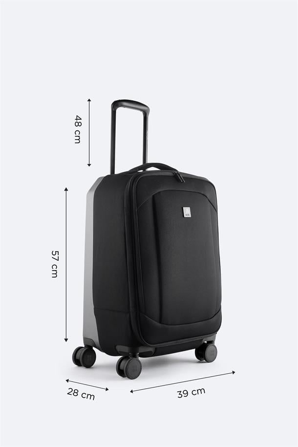 Siyah Laptop Bölmeli Kilitlenebilir Küçük Boy Bavul