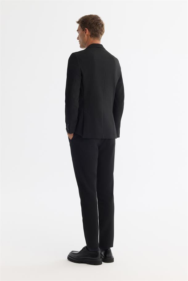 Siyah Mono Yaka Bi-Stretch Astarsız Blazer Ceket
