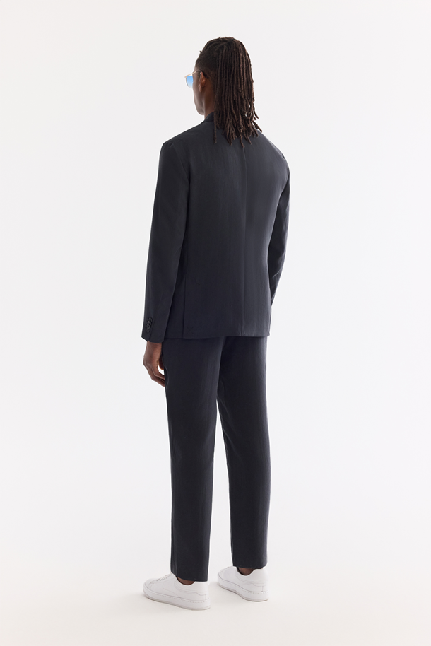 Siyah Mono Yaka Astarsız Soft Touch Ceket