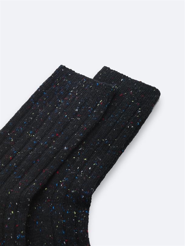 Siyah Nopeli Soket Çorap