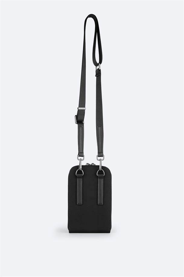 Black Faux Leather Crossbody Bag
