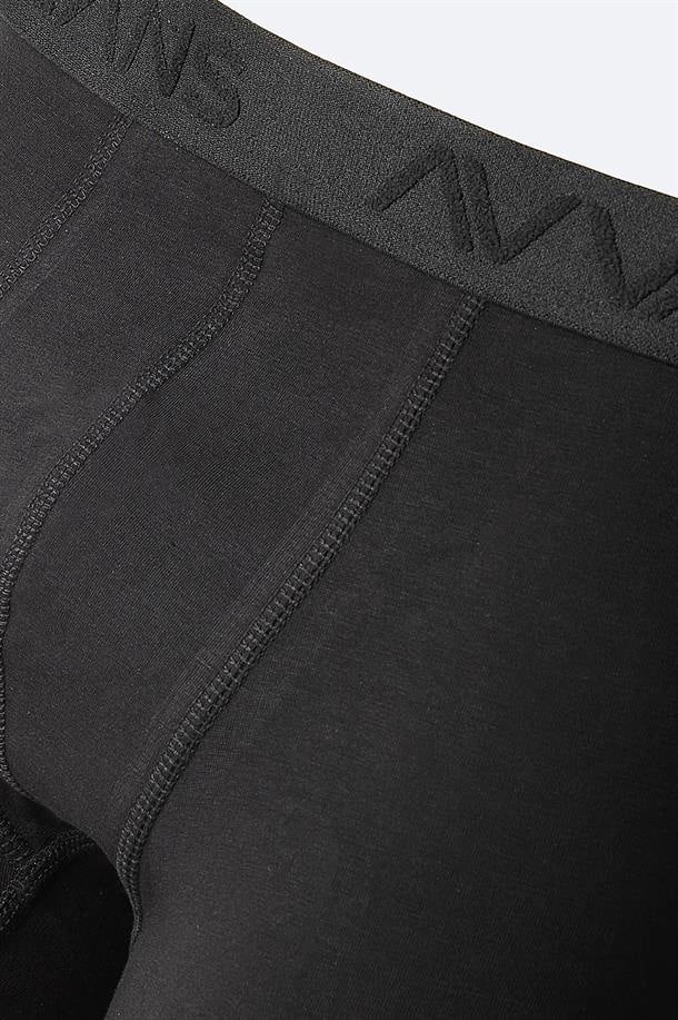 Siyah Basic Pamuklu Tekli Boxer