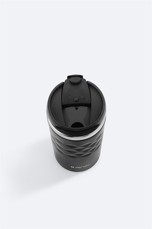 Siyah Paslanmaz %100 Çelik Termos 300 ML