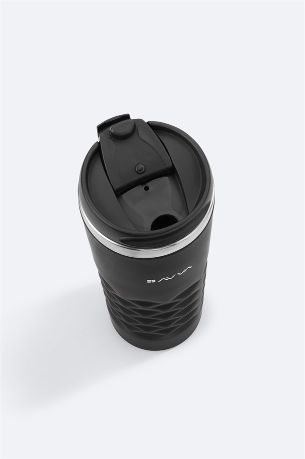 Siyah Paslanmaz %100 Çelik Termos 400 ML