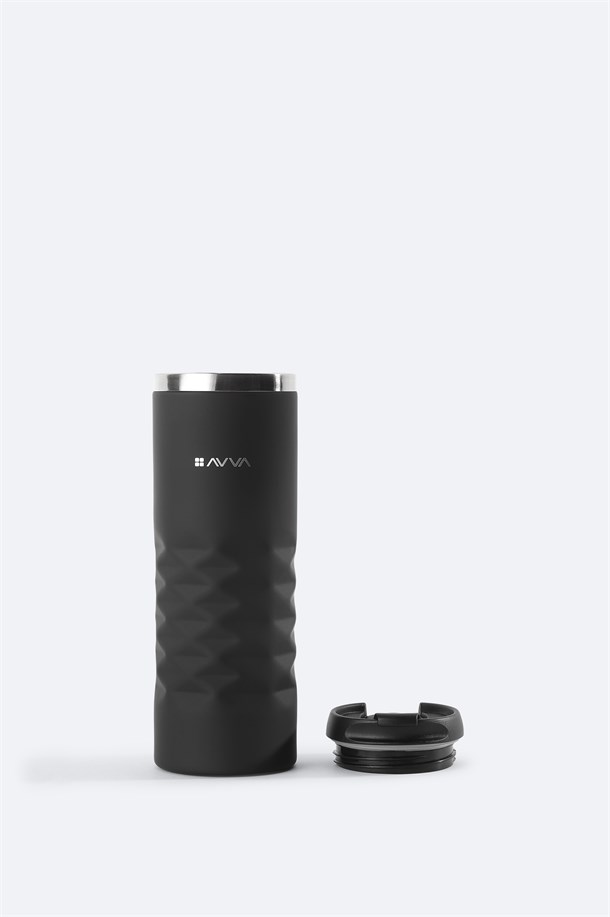 Siyah Paslanmaz %100 Çelik Termos 400 ML
