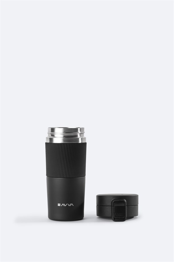 Siyah Paslanmaz %100 Çelik Termos 400 ML
