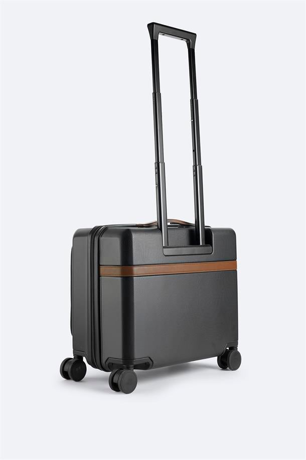 Siyah Polipropilen Kilitlenebilir Laptop Bölmeli Küçük Boy Bavul