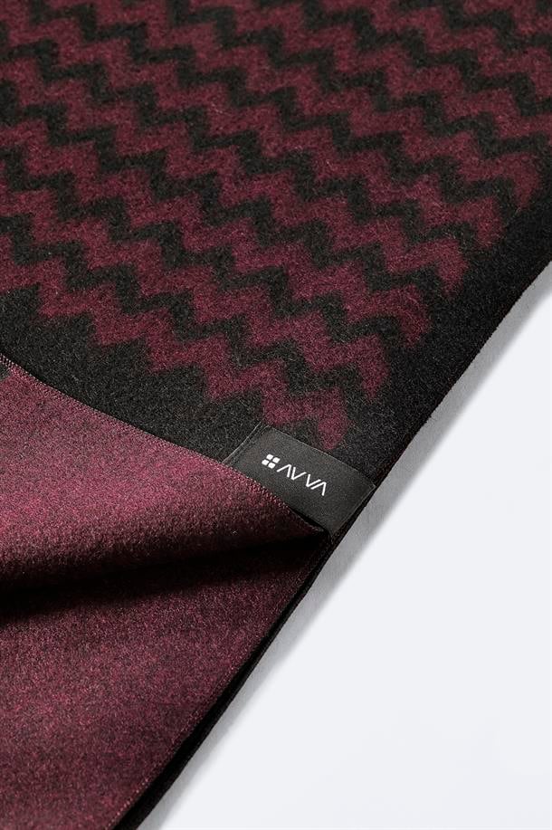 Siyah Viskon Karışımlı Püsküllü Desenli Şal