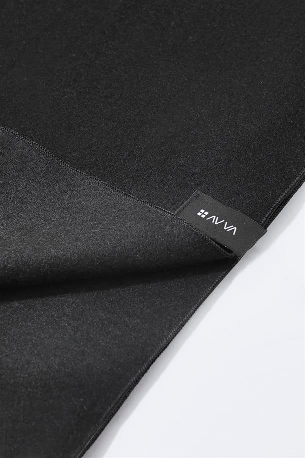 Siyah Viskon Karışımlı Püsküllü Şal