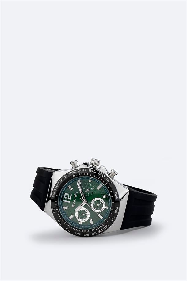 Siyah Hediye Kutulu Silikon Kordonlu Kol Saati