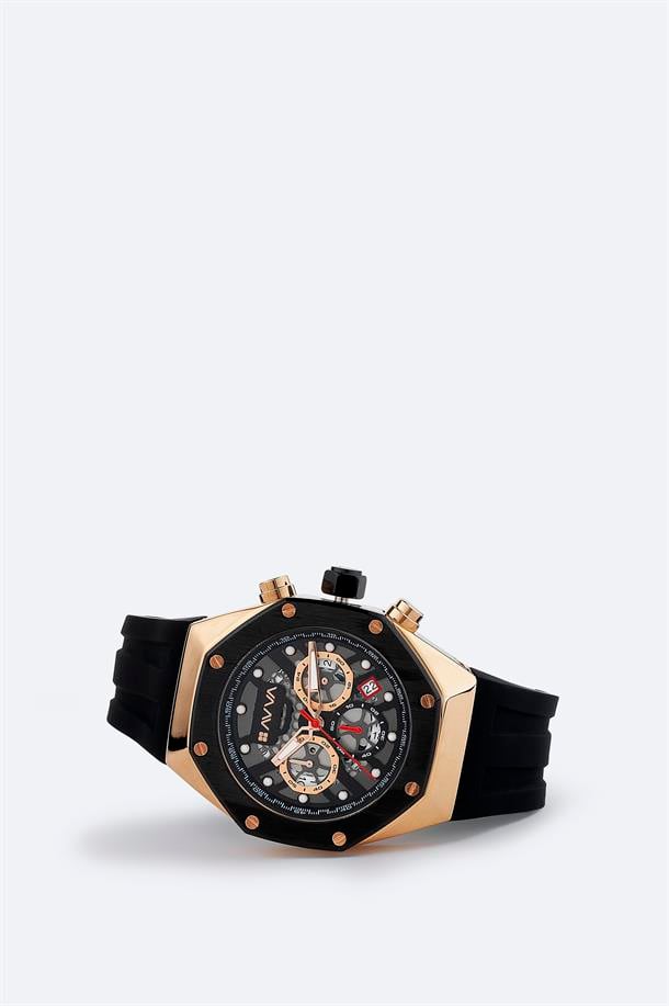 Siyah Hediye Kutulu Silikon Kordonlu Kol Saati