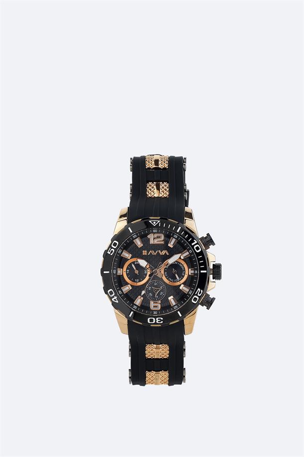 Siyah Hediye Kutulu Silikon Kordonlu Kol Saati