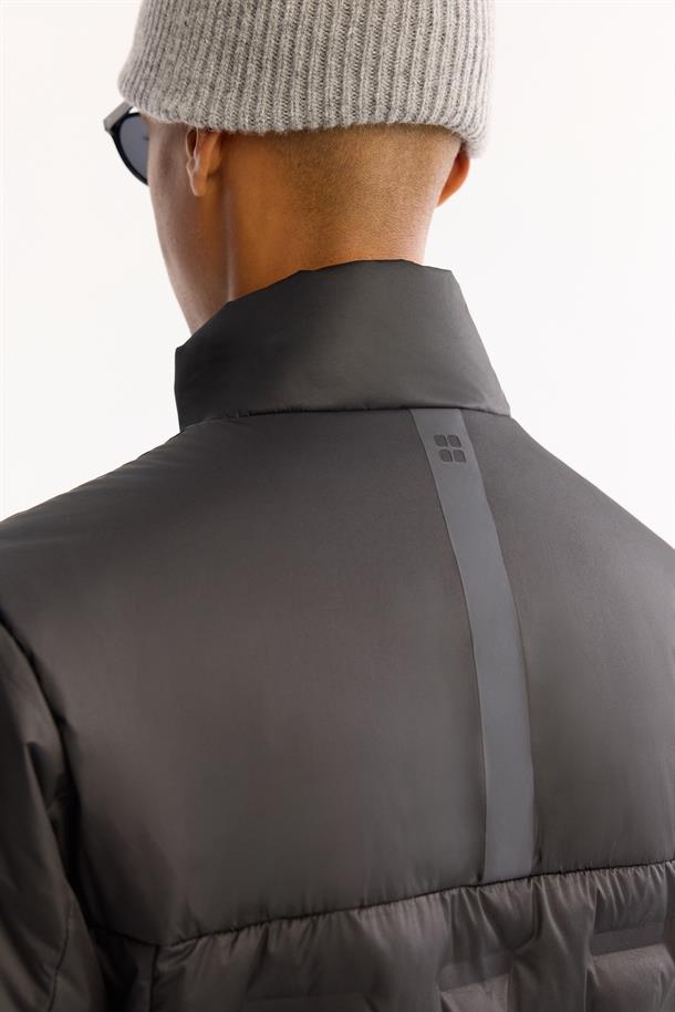 Black Hooded Water-Repellent Windproof Puffer Jacket