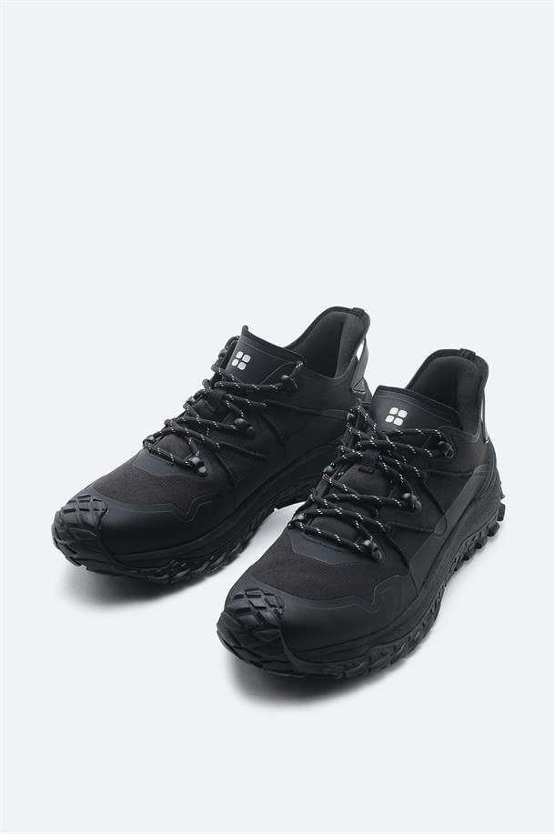 Siyah %100 Kauçuk Taban Su İtici Sneaker Ayakkabı