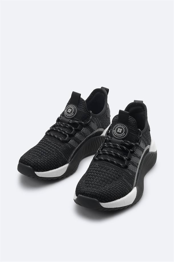 Siyah Nefes Alan Hafif Sneaker Ayakkabı