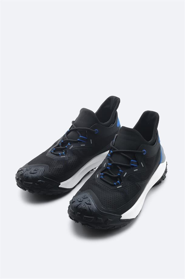 Siyah %100 Kauçuk Taban Su İtici Sneaker Ayakkabı