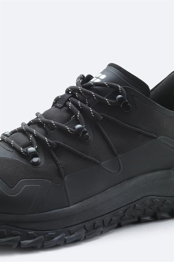 Siyah %100 Kauçuk Taban Su İtici Sneaker Ayakkabı