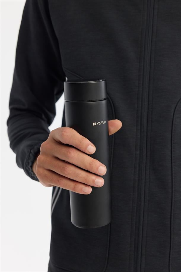 Siyah Isı Göstergeli %100 Çelik Termos 500 ML