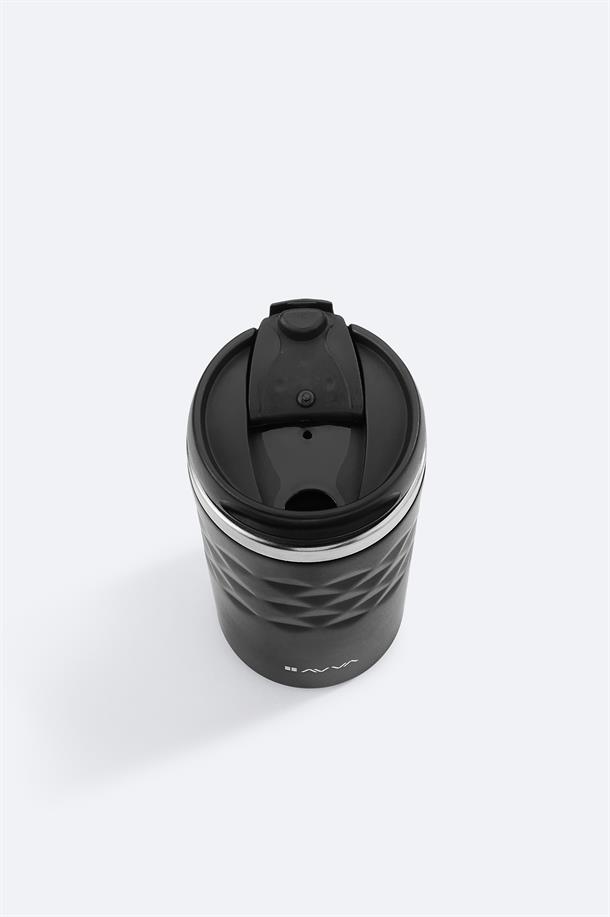 Siyah Paslanmaz %100 Çelik Termos 300 ML