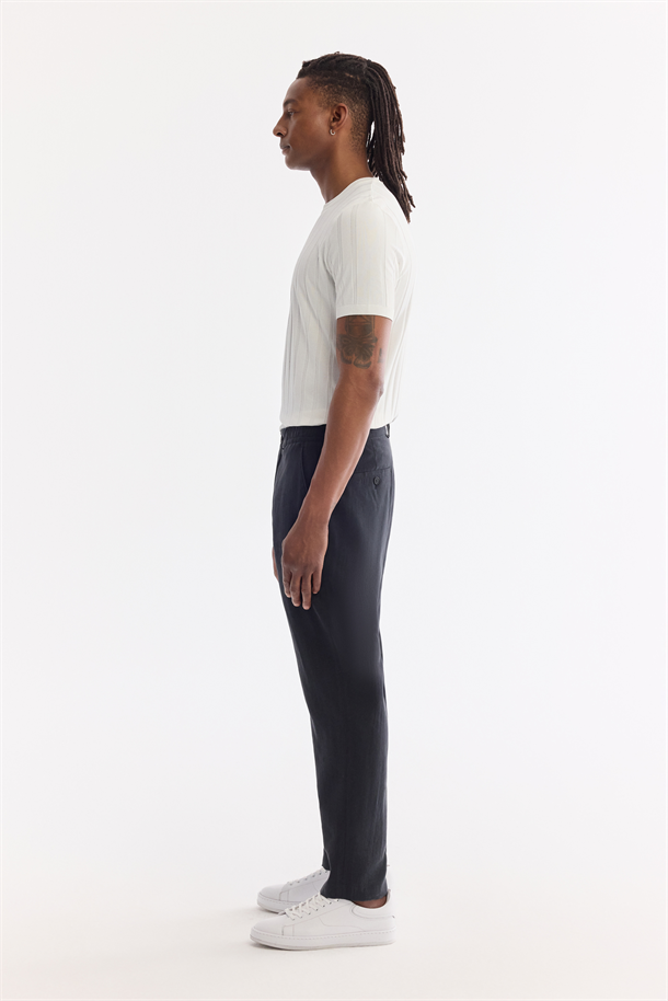 Siyah Yanı Lastikli Soft Touch Pantolon