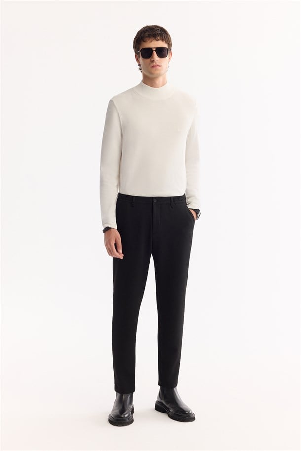 Black Side Elastic Bi-Stretch Light Pants