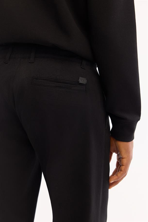 Siyah Klasik Bel Soft Touch Chino Pantolon