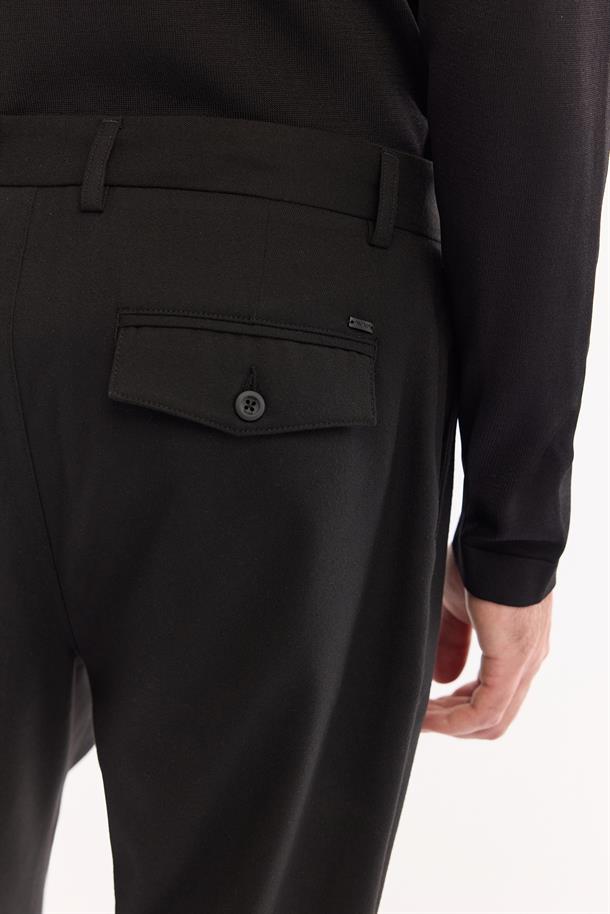 Siyah Klasik Bel Yün Karışımlı Soft Touch Pantolon