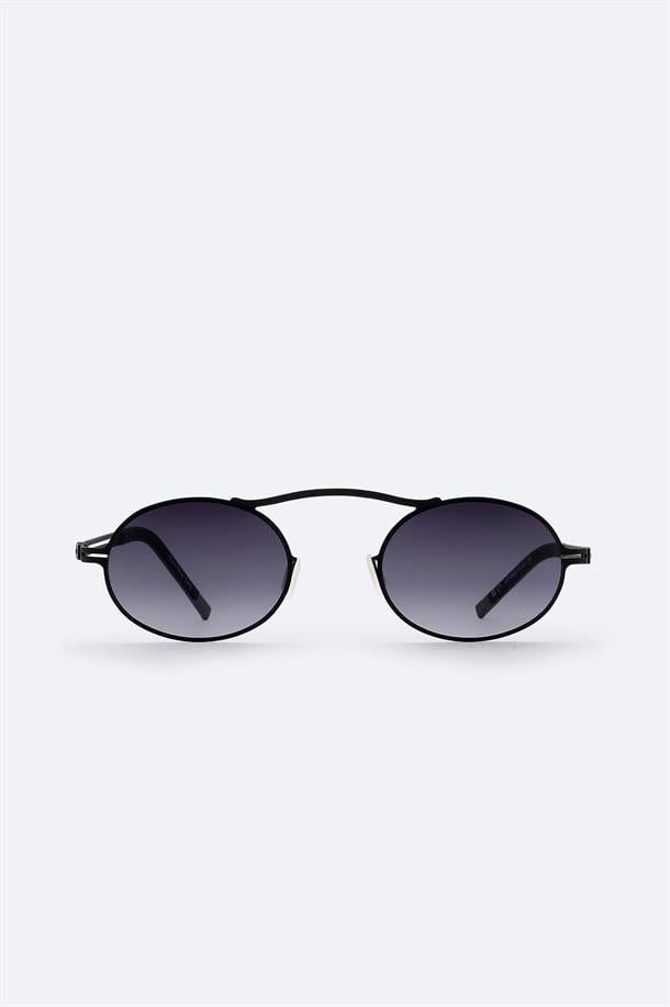 Siyah Yuvarlak Çerçeveli Hand Made Güneş Gözlüğü