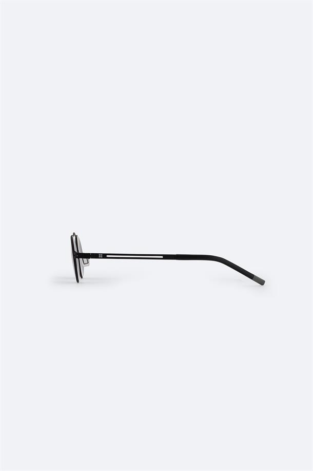 Siyah Yuvarlak Çerçeveli Hand Made Güneş Gözlüğü