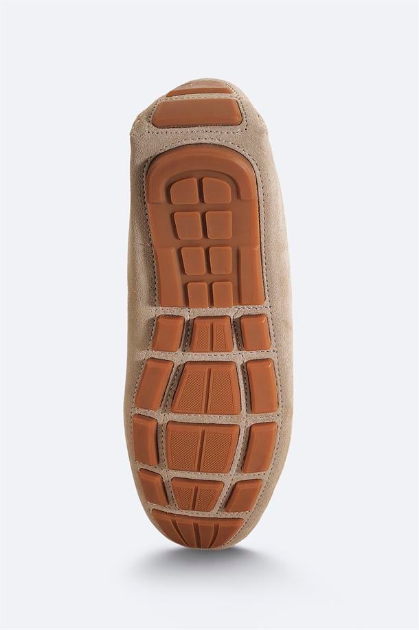 Taş %100 Süet Hafif Loafer Ayakkabı