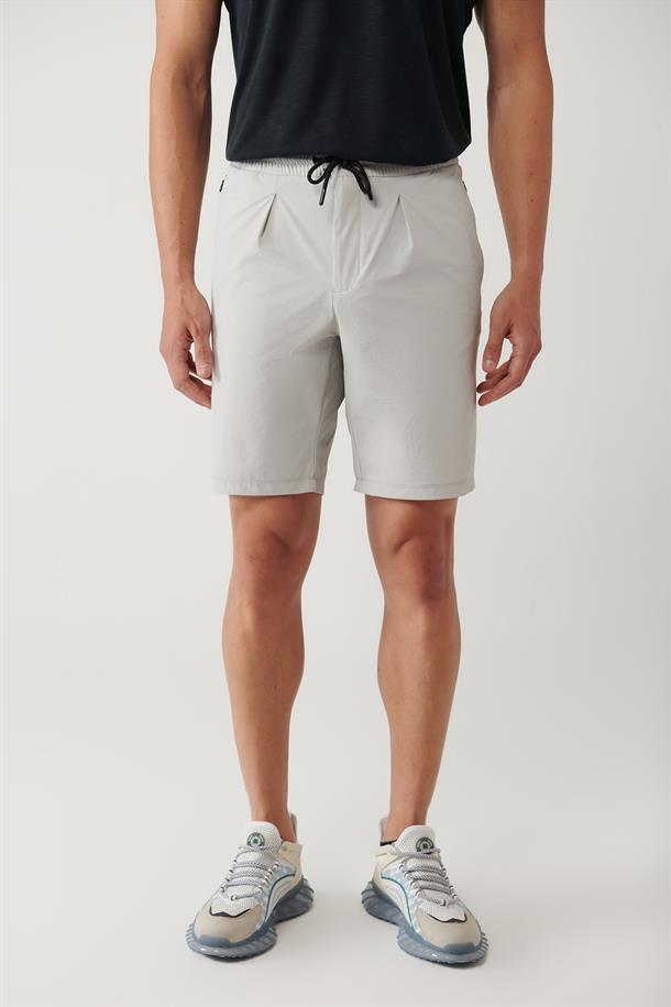 Taş Beli Lastikli Bağcıklı Su İtici Bi-Stretch Şort